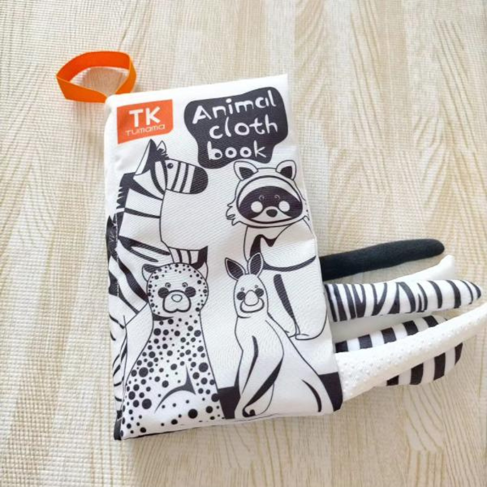 ジャングル動物 白黒アニマル お魚のしっぽが飛び出したシャカシャカ絵本 3点セット