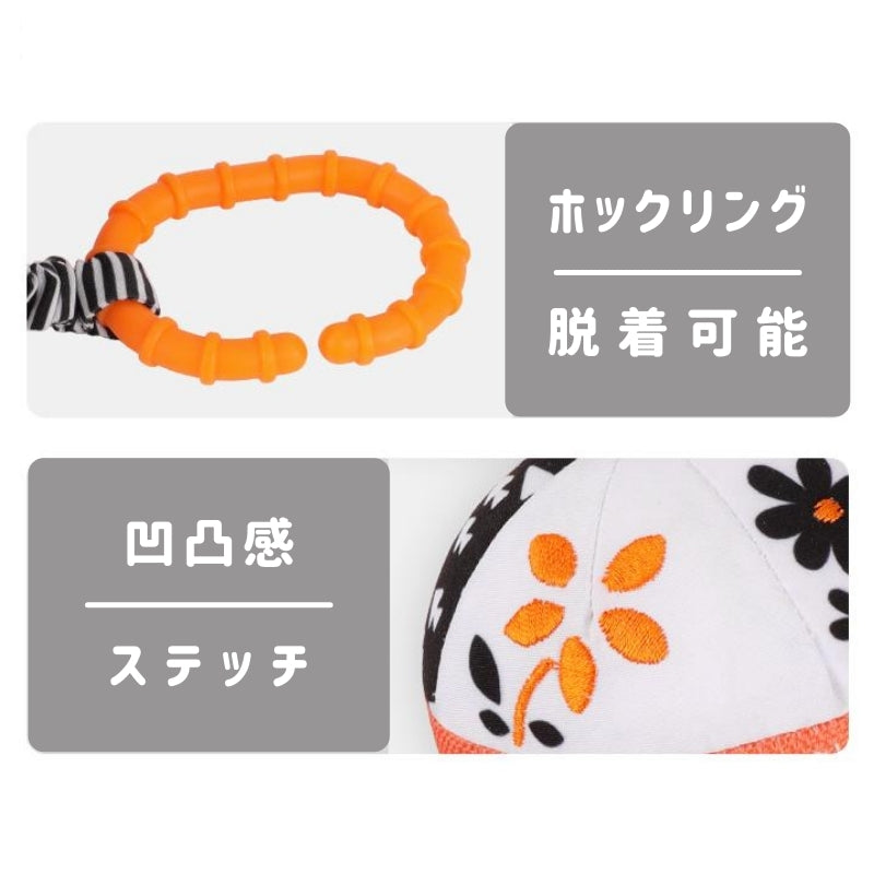 白黒ハンギングコットンラトル