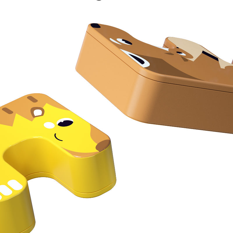 カラフルな動物の積み木 ホワイト/イエロー/ブラウン (15ピース) | バランスブロック